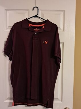 American Eagle Outfitters Men's Size XL Tall  Burgundy Polo Shirt